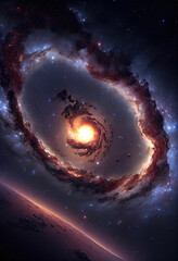 Circular galaxy in the outer space