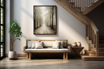 Minimalism, scandia style, living room, modern art, highly detailed photo