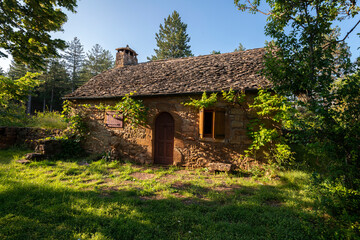 Borie, maison caussenarde, Rivière sur Tarn, 12, Aveyron, Parc naturel régional des Grands...