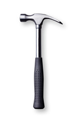 Silver metal hammer isolated  02