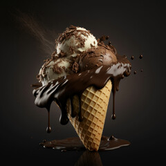 Melting ice cream cone