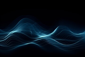 mesmerizing blue wave of light on a dark background 