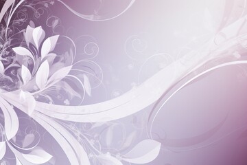 Fototapeta na wymiar vibrant purple and white background with swirling patterns and intricate leaf designs
