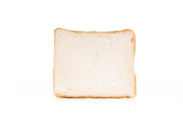 Slice of white bread isolated on white background with clipping path.