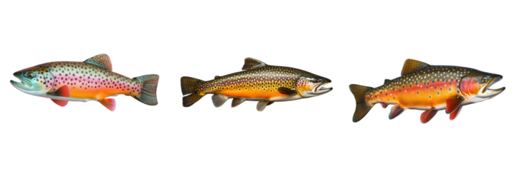 transparent background with a brook trout