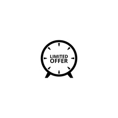 Limited offer clock icon isolated on white background