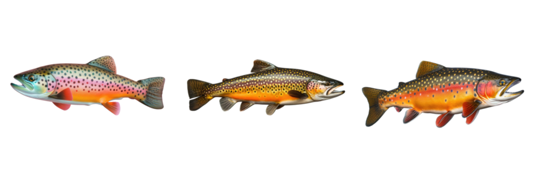 transparent background with a brook trout