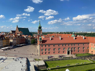 Warsaw Poland  - 06 06 2022: Old town square in Warsaw, Royal castle and old town, Old Town Market...