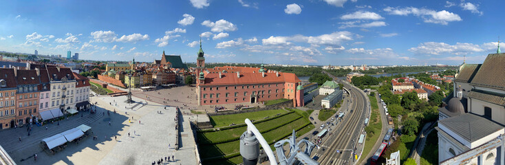 Warsaw Poland  - 06 06 2022: Old town square in Warsaw, Royal castle and old town, Old Town Market...