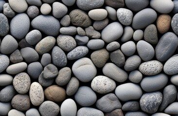 Abstract background with round pebble stones. Vacation holiday recreation on beach concept. SEAMLESS PATTERN. SEAMLESS WALLPAPER. Created with Generative AI technology.