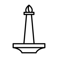 National monument icon vector of Jakarta city on trendy style for design and print