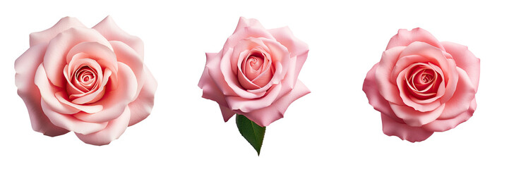 Isolated pink rose on transparent background