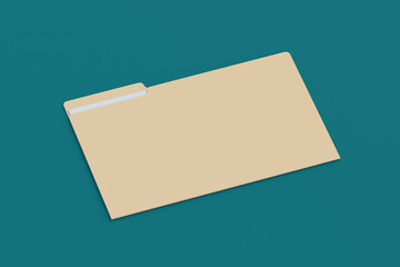 Paper folder on work table. Financial report. Accounting report. Business paperwork. Bureaucracy and documentation. Analytical data. 3d render