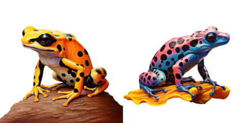 Black poison arrow froglet Dendrobates tinctorius from La Fumme