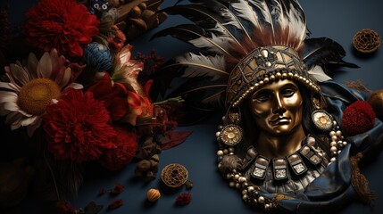 Columbus found Day produced 3D cartoon landscape illustrations,AI generated. 