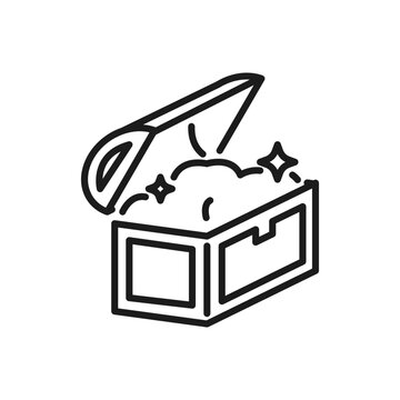 treasure chest icon vector in line style