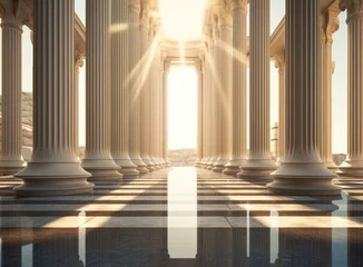 Fotobehang marble columns of academy of athens Created with Generative AI technology. © lililia