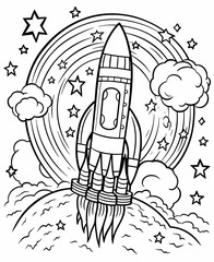 space vector illustration - coloring page © mohi