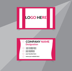 pink and white business card design