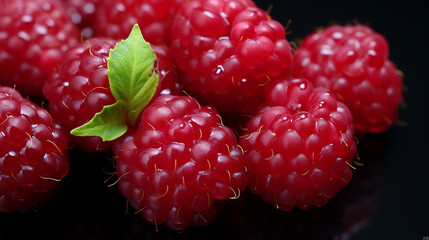 Raspberries, The Essence of Nature's Bounty: Exploring the Sweet and Nutritious World of Raspberries. High Resolution
