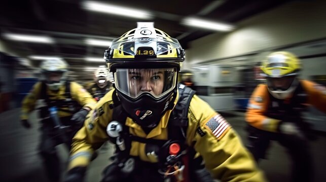 firefighter in helmet