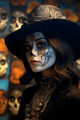  Girl with day of the dead makeup