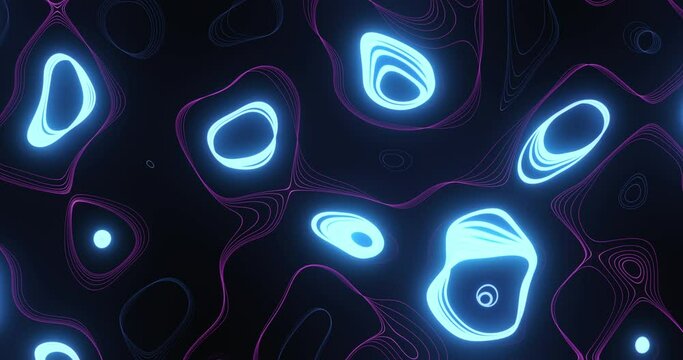 Blue Wavy Swirl Organic Liquid Neon Lights on the Ground Visuals 4k VJ Loop