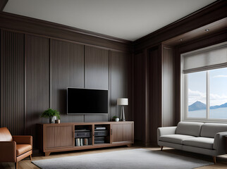 detailed interior design of living room.