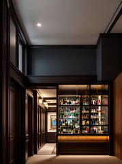 Bar interior design ultra realistic hyper detailed.