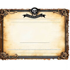 Treasure map in pirate movie isolate on white background.generative AI