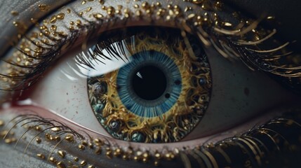 eyes that are scaled over surrealism 3D.Generative AI - obrazy, fototapety, plakaty
