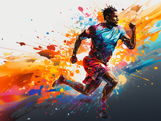 Olympic Games in Paris 2024. Running athlete. Generative AI