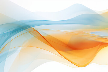 青色とオレンジ色の波型幾何学抽象背景 - obrazy, fototapety, plakaty