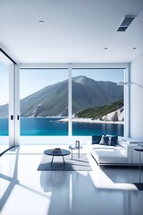 Fototapeta premium Minimalist lixury villa. Modern style. AI generated illustration