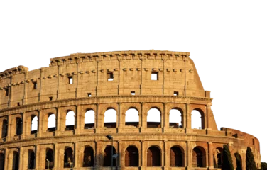 Glasschilderij Colosseum Colosseum isolated on white transparent background, PNG. Rome Italy