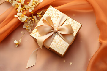 Diwali gift box with festive wrapping - obrazy, fototapety, plakaty