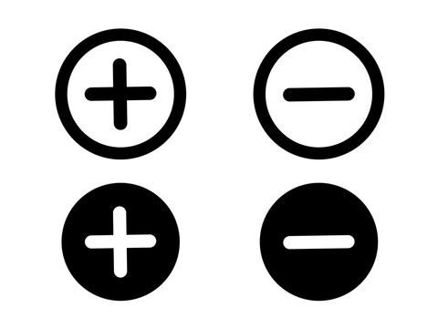 plus and minus icons. add and subtract icons