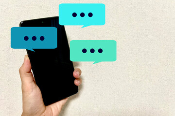 携帯のアプリで会話する・SNSのイメージ