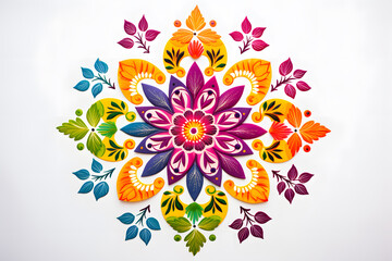 rangoli design with vibrant colors - obrazy, fototapety, plakaty