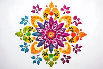 Tuinposter rangoli design with vibrant colors © AGSTRONAUT