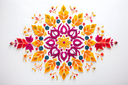 rangoli design with vibrant colors