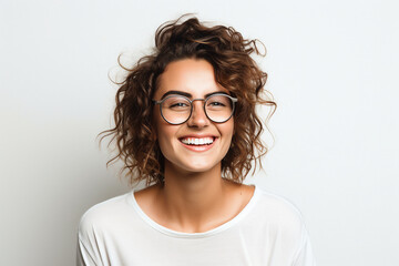 Obraz premium Generative AI portrait of attractive young woman business profession hold hands crossed