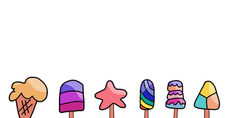colorful ice cream cartoon