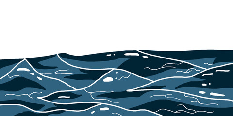 blue sea water with shadow on surface