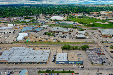 Obraz premium Aerial of the Central Industrial Area in Saskatoon