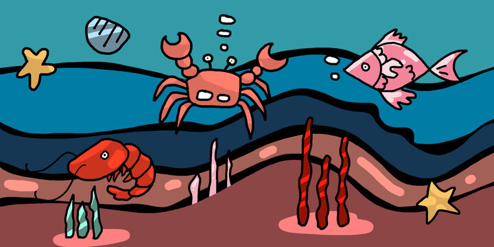 aquatic animals under the ocean