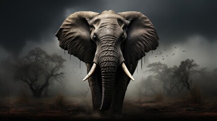 Fototapeta na wymiar A stunning image of a majestic elephant in its natural habitat.