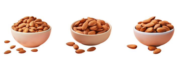 Almond in black bowl alone