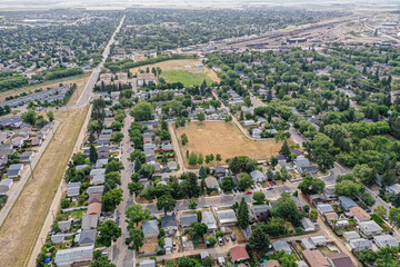 Aerial Elegance: Sutherland's Distinctive Layout, Saskatoon, Saskatchewan