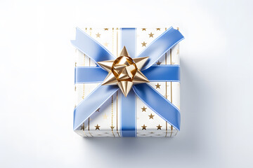 Hanukkah gift box with festive wrapping